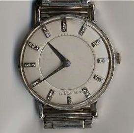 LeCoultre 14k white gold watch