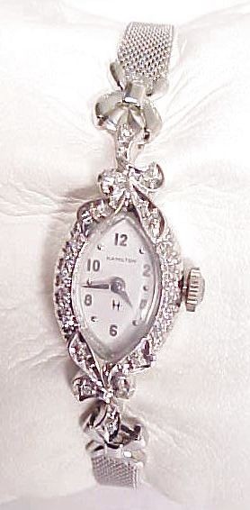 Hamilton 14kt white gold ladies dress watch 1950's