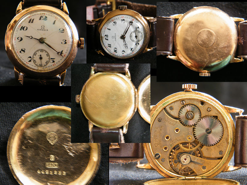 1920s omega 14Kl solid yellow gold case wristwatch